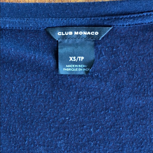 Navy Silk beaded Club Monaco Top - Picture 4 of 5